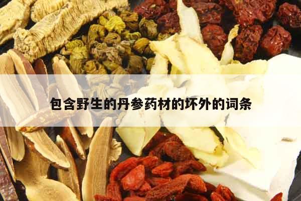 包含野生的丹參藥材的壞外的詞條